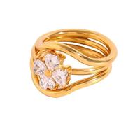 Thewasc Juego de anillos apilables chapados en oro de tamaño ajustable, impermeables, accesorios elegantes para fiestas, accesorios gratuitos, talla única, como se describe, como se describe