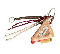 Thewasc Llavero creativo de postre de felpa con diseños realistas de pasteles, llavero colgante para uso diario, bonito llavero de felpa, Sandwich