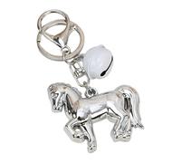 Thewasc Llavero de caballo acrílico fácil de usar, ligero, resistente con efecto 3D para llaves, bolsas, multifuncional, opción de regalo, dije de mochila, plata, Talla única