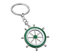 Thewasc Llavero Kiriste resistente con tema marino con diseño de anclas en colores azul y blanco para regalo, verde, Silver