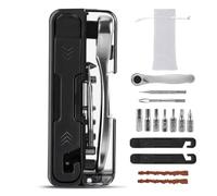 Thewasc Multi-Función 14 en 1 con llave de trinquete bidireccional y bandas de neumáticos para llaves de trinquete de bicicletas principales