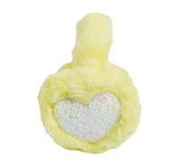 Thewasc Orejeras de felpa con forma de corazón para niñas y niños, diadema de forro polar para invierno, clima frío, actividades al aire libre, invierno, unisex, fundas de forro polar, amarillo