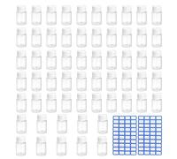Thewasc Paquete de 60 recipientes de almacenamiento a prueba de fugas de 15 ml, botellas reutilizables con tapas, botellas dispensadoras de lociones transparentes