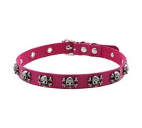 Thewasc Punk Styles - Collar de calavera con cadena ajustable de piel sintética, joyería gótica para hombres y mujeres, accesorio de ropa urbana vanguardista, collar de piel sintética con tachuelas