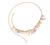 Thewasc Summers Joyas De Cintura Pearls Conchas Estrellas Decriones Cadena Aleación Resistente Broche Ajustable Playwear Regalo Regalos Seashells Pearls Caqueta Cintura Aleación