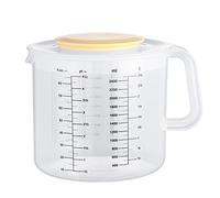 Thewasc Taza medidora para hornear de 2,5 L, cuenco para mezclar con tapa, transparente, para el hogar