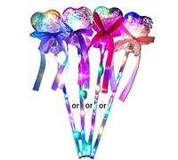 Thewasc - Varita de princesa intermitente LED para bola de cristal con luz deslumbrante para niños y niñas, para fiestas de boda para niños