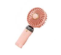 Thewasc Ventilador portátil de mano plegable para exteriores, pequeño control recargable, refrigeración de 5 velocidades, pantalla digital eléctrica