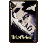 TheWeiPoster Letrero de estaño vintage de The Lost Weekend (1945) para decoración de pared, para el hogar, sala de estar, cocina, jardín, dormitorio, oficina, hotel, cafetería y pub