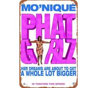 TheWeiPoster Phat Girlz - Póster de película vintage de estaño, cartel de metal para bar, restaurante, garaje, cafetería, decoración de pared, 20,3 x 30,5 cm