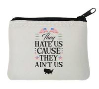 They Hate Us Cause They ain't Us - Monedero de neopreno (10 x 11 cm), color blanco, White, Talla única