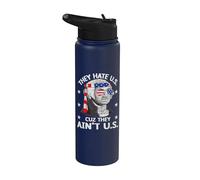 They Hate Us Cuz They Ain't Us 4th Of July American Flag Stainless Steel Insulated Water Bottle