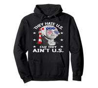 They Hate Us Cuz They Ain't Us 4th of July American Flag Sudadera con Capucha