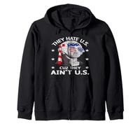 They Hate Us Cuz They Ain't Us 4th of July American Flag Sudadera con Capucha
