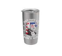 They Hate Us Cuz They Ain't Us 4th Of July American Flag Vaso térmico de acero inoxidable de doble pared