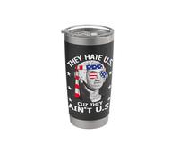 They Hate Us Cuz They Ain't Us 4th Of July American Flag Vaso térmico de acero inoxidable de doble pared