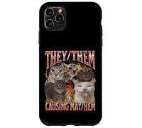 They Them Causing Mayhem Funny Cat Meme Bootleg Gráfico Carcasa para iPhone 11 Pro Max