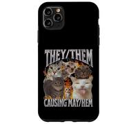 They Them Causing Mayhem Funny Cat Meme Bootleg Gráfico Carcasa para iPhone 11 Pro Max