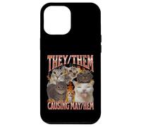 They Them Causing Mayhem Funny Cat Meme Bootleg Gráfico Carcasa para iPhone 12 Pro Max