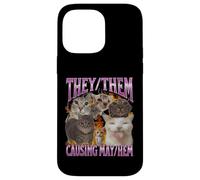 They Them Causing Mayhem Funny Cat Meme Bootleg Gráfico Carcasa para iPhone 14 Pro Max