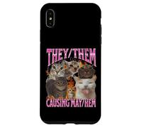 They Them Causing Mayhem Funny Cat Meme Bootleg Gráfico Carcasa para iPhone XS Max