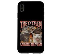 They Them Causing Mayhem Funny Cat Meme Bootleg Gráfico Carcasa para iPhone XS Max