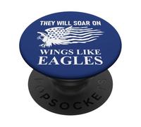 They Will Soar Wings Like Eagle Christian Isaiah 40:31 Bible PopSockets PopGrip Adhesivo