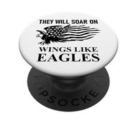 They Will Soar Wings Like Eagle Isaiah 40:31 Bible Christian PopSockets PopGrip Adhesivo