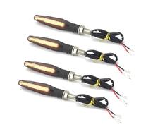 THGKL Luz de señal de giro 4 Unids/set Luz De Señal Giro Para Motocicleta Indicadores Ámbar Intermitente Moto Intermitentes Universal 12V Lámpara Carbono/negro/azul/rojo Shell(Nero)