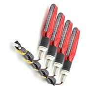 THGKL Luz de señal de giro Intermitentes Para Motocicleta, Lámpara Universal De 12V, Carcasa Carbono/negro/azul/rojo, 4 Unidades/juego Indicadores Luz Señal Giro Para, Intermitente Ámbar(Rosso)