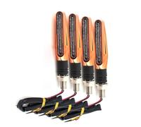 THGKL Luz de señal de giro Intermitentes Para Motocicleta, Lámpara Universal De 12V, Carcasa Carbono/negro/azul/rojo, 4 Unidades/juego Indicadores Luz Señal Giro Para, Intermitente Ámbar(Orange)