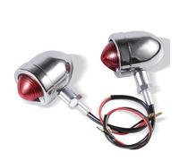 THGKL Luz de señal de giro Luz De Señal Giro Para Motocicleta Bullet, Indicador, Lámpara Intermitente Ámbar Para Harley, Para Davidson, Para Honda(Silver vs Red Lens)