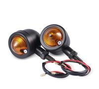 THGKL Luz de señal de giro Luz De Señal Giro Para Motocicleta Bullet, Indicador, Lámpara Intermitente Ámbar Para Harley, Para Davidson, Para Honda(Black vs Amber Lens)