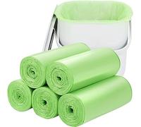 Thgtao Bolsas de basura orgánicas, 100 unidades, bolsas de basura orgánicas de 15 L, bolsas de basura compostables, bolsas de basura orgánicas para cocina, oficina, salón (45 x 50 cm, verde)