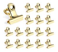 Thgtao Pinzas doradas, 60 unidades, pequeños clips dorados para fotos, fotos, cocina, oficina, bridas y Bulldog Pack (dorado)