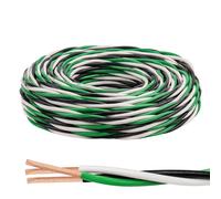 THHN Wire - Alambre de cobre de calibre 10 de 10 pies, 3 conductores, color negro, blanco y verde, alambre de cobre de 10 AWG con conexión a tierra de 600 V, revestimiento de nailon para residencial