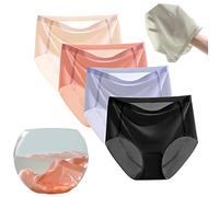 ThiCc Bragas tipo máscara para mujer, inimaginablemente frías, de seda de hielo, sin costuras, ropa interior de bikini invisible, cómoda, hipster, cobertura completa, calzoncillos elásticos, 4