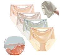 ThiCc Bragas tipo máscara para mujer, inimaginablemente frías, de seda de hielo, sin costuras, ropa interior de bikini invisible, cómoda, hipster, cobertura completa, calzoncillos elásticos, 4pcs-b, L