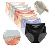 ThiCc Bragas tipo máscara para mujer, inimaginablemente frías, de seda de hielo, sin costuras, ropa interior de bikini invisible, cómoda, hipster, cobertura completa, calzoncillos elásticos, 7