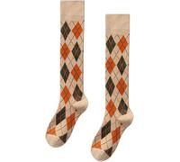 ThiCc Calcetines largos con rombos para mujer, estilo japonés Harajuku, estilo preppy, para otoño, invierno, celosía, a cuadros, atléticos, para regalo, calcetines Lolita, caqui, Talla única