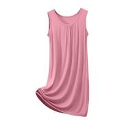 ThiCc Camisón sin mangas modal para mujer, talla grande, casual, holgado, suave, cuello redondo, transpirable, pijama para dormitorio, hogar, verano, noche, viajes, XL-8XL, Rojo De La Sandía, 5XL