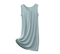 ThiCc Camisón sin mangas modal para mujer, talla grande, casual, holgado, suave, cuello redondo, transpirable, pijama para dormitorio, hogar, verano, noche, viajes, XL-8XL, gris, 5XL