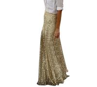 ThiCc Falda Maxi de Lentejuelas para Mujer - Falda Larga de Sirena Ajustada con Purpurina, Elegante, Ajuste Ceñido, Cintura Elástica, Brillante, Longitud hasta el Suelo, para Vacaciones, Fiestas
