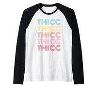 Thicc Meme Rainbow Vintage Camiseta Manga Raglan