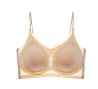 ThiCc Sujetador De Seda De Hielo Ultra Fino - Levantador Transpirable Sin Costuras Para Mujer Tallas Grandes Confort Verano Invisible Malla Fresca Sin Alambres Push Up (XL,Beige)