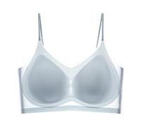 ThiCc Sujetador De Seda De Hielo Ultra Fino - Levantador Transpirable Sin Costuras Para Mujer Tallas Grandes Confort Verano Invisible Malla Fresca Sin Alambres Push Up (XXL,Azul)