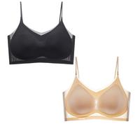 ThiCc Sujetador De Seda De Hielo Ultra Fino - Levantador Transpirable Sin Costuras para Mujer Tallas Grandes Confort Verano Invisible Malla Fresca Sin Alambres Push Up (XXL,#1-2pcs)