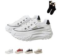 Thick-Soled Casual Women's Height-Increasing Shoes, 1.8" Non-Slip Casual Sneakers, 2026 New Women's Fashion Street Shoes (White,40)