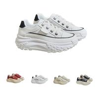 Thick-Soled Casual Women's Height-Increasing Shoes, Heightening Shoes, 1.8" Height Increase Platform Walking Sneakers (White,32.5)