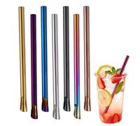 Thick Straws - 7 Piece Reusable Colorful Dishwasher Safe Drinking Straws